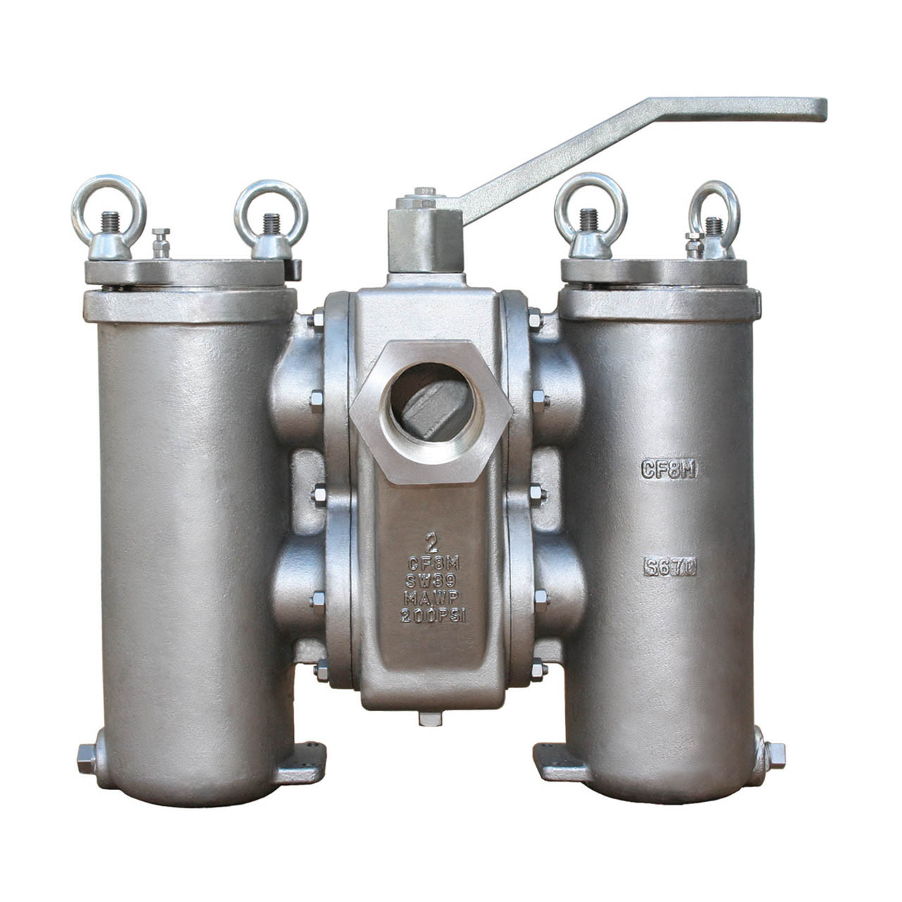 Filtro de canasta dúplex NPT DS 596-SS - ASME Clase 150