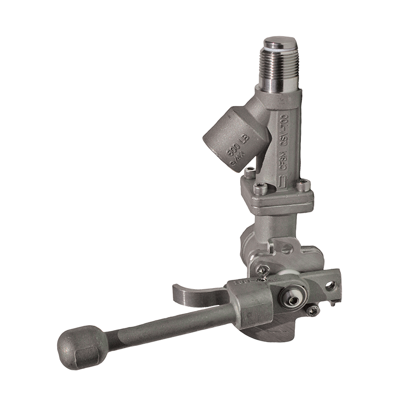 vaportec-SampleValve-QS Quick Sample Sampling Valve with plunger style piston, quarter-turn quick release.