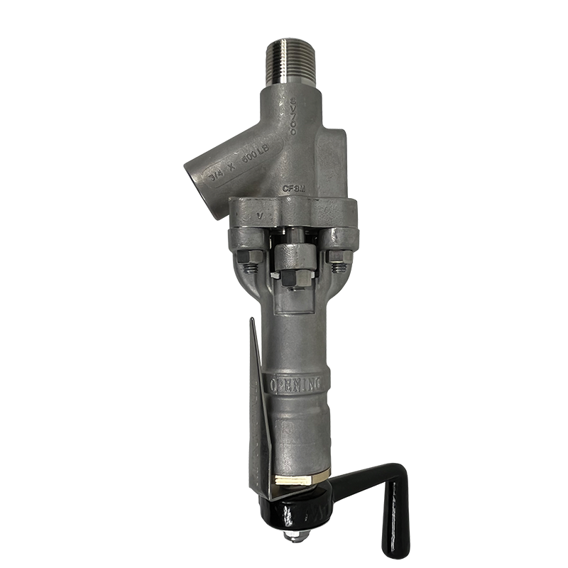 vaportec-SampleValve Strahman Sampling Valve, Soft Seated with NPT connections, a dead-space free piston design.